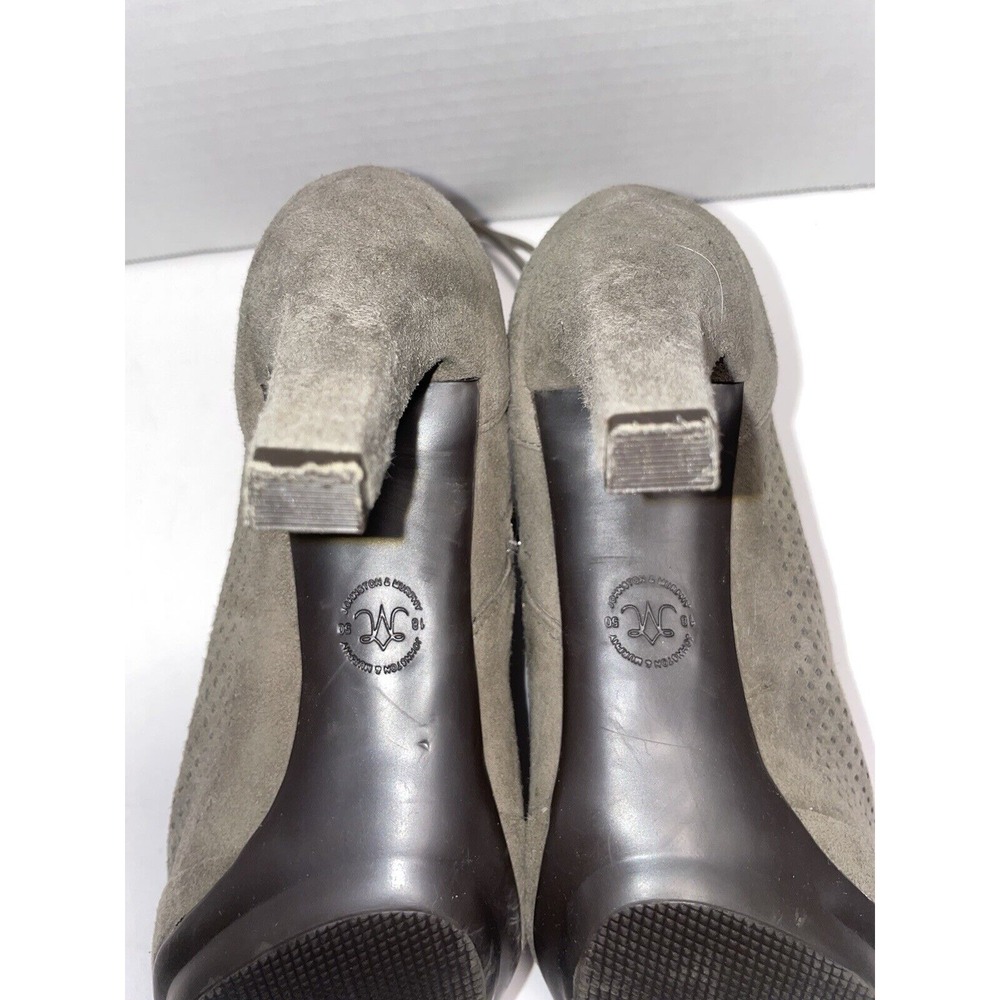 Johnston & Murphy® Women's Suede Perforated Cap Toe Booties in Grey Size 7.5 - Picture 10 of 10